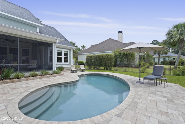 4 Halburton Cir, Bluffton, SC 29910 - view of swimming pool featuring a patio and a sunroom
