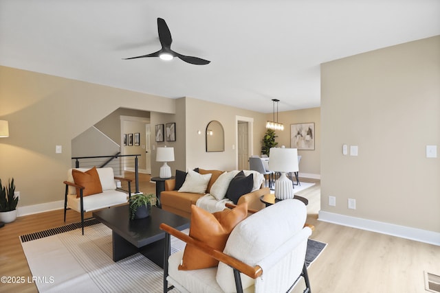11 Lake Forest Dr Unit 3360, Hilton Head Island, SC 29928 - living room with light wood-style floors and a ceiling fan