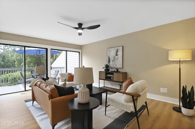 11 Lake Forest Dr Unit 3360, Hilton Head Island, SC 29928 - living room featuring light wood-type flooring and ceiling fan