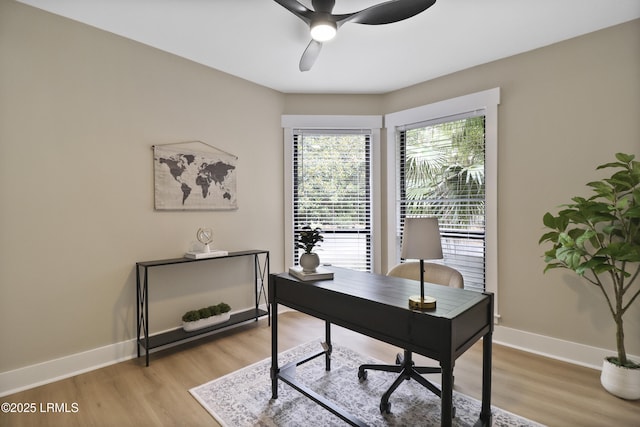 11 Lake Forest Dr Unit 3360, Hilton Head Island, SC 29928 - office with ceiling fan and light wood-style flooring