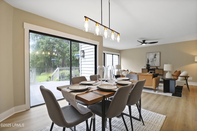 11 Lake Forest Dr Unit 3360, Hilton Head Island, SC 29928 - dining area featuring light wood-style flooring and ceiling fan