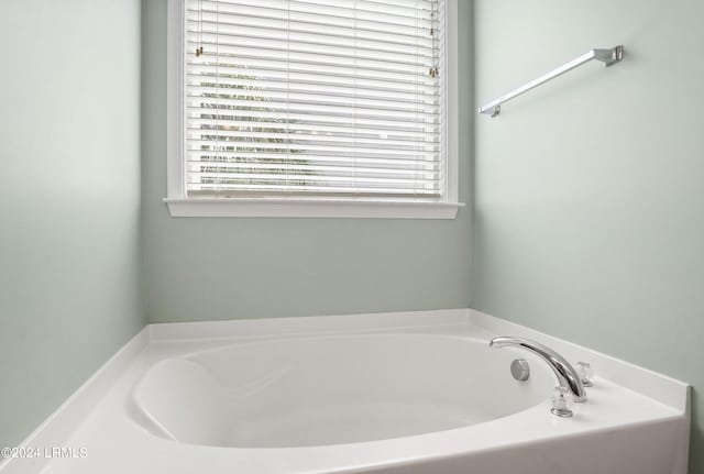 bathroom featuring a bath and plenty of natural light