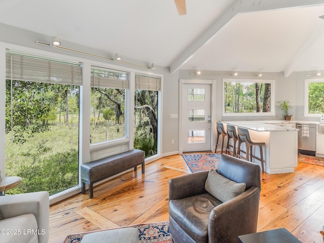 2065 Deer Island Rd, Hilton Head Island, SC 29928 - living area with light wood finished floors and a ceiling fan
