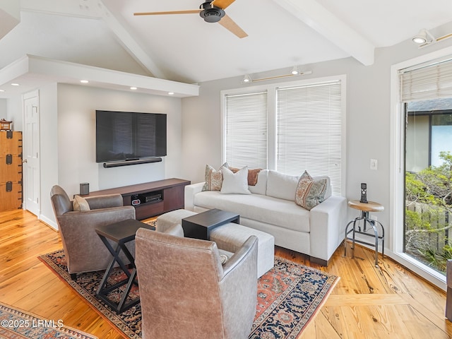 2065 Deer Island Rd, Hilton Head Island, SC 29928 - living area with wood finished floors, a ceiling fan, and recessed lighting