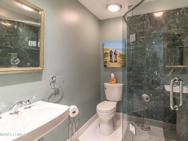 2065 Deer Island Rd, Hilton Head Island, SC 29928 - bathroom featuring a marble finish shower and tile patterned floors