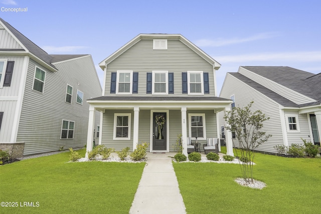 48 Garden Row Dr S, Hardeeville, SC 29927 - view of front of house with a porch and a front lawn