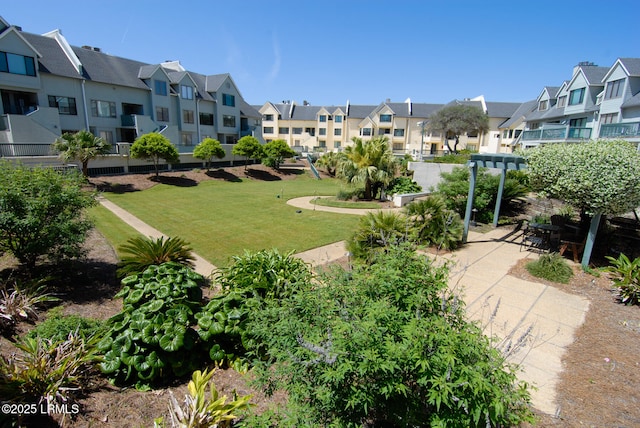 surrounding community featuring a residential view and a yard