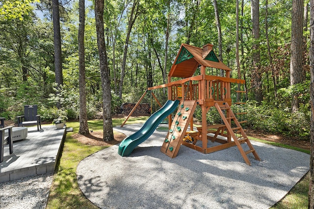 view of jungle gym