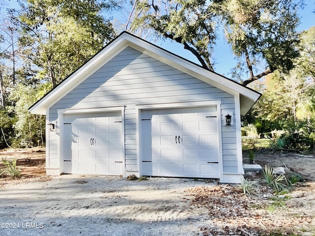 view of garage