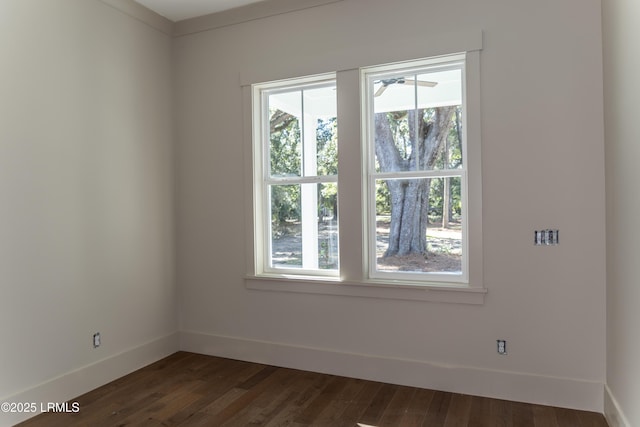 unfurnished room featuring dark hardwood / wood-style floors