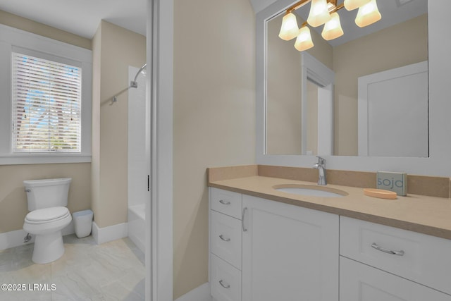 18 Baynard Cove Rd, Hilton Head Island, SC 29928 - full bath with vanity, toilet, bathtub / shower combination, and baseboards