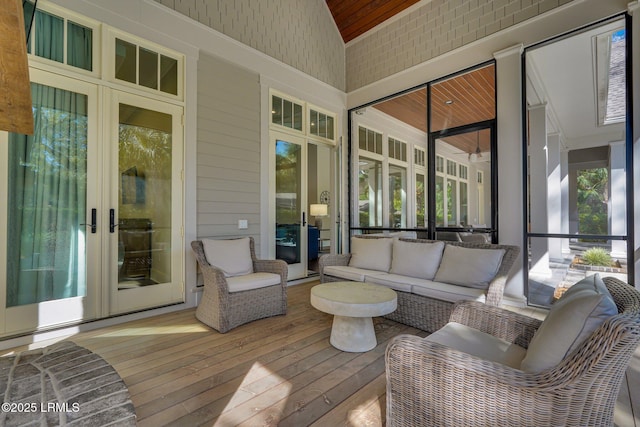 18 Baynard Cove Rd, Hilton Head Island, SC 29928 - sunroom / solarium with french doors and an outdoor hangout area