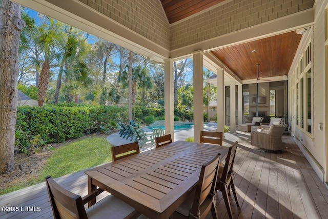 18 Baynard Cove Rd, Hilton Head Island, SC 29928 - exterior space with outdoor dining space, outdoor lounge area, and ceiling fan