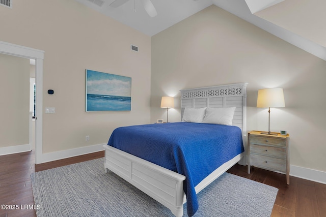 18 Baynard Cove Rd, Hilton Head Island, SC 29928 - bedroom with a ceiling fan, wood finished floors, visible vents, and baseboards