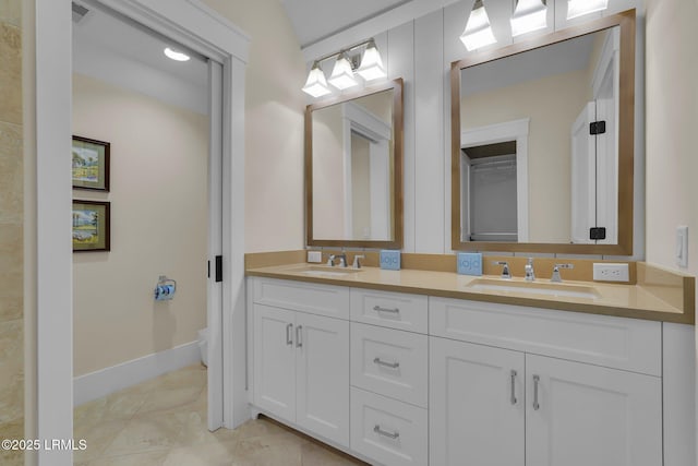 18 Baynard Cove Rd, Hilton Head Island, SC 29928 - full bath with double vanity, toilet, visible vents, and a sink