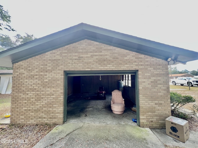 view of garage