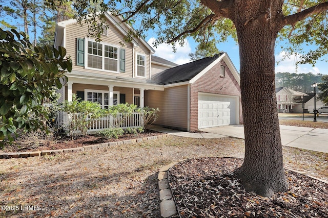 view of front of house with a garage