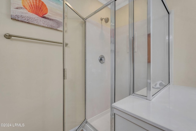 bathroom featuring walk in shower