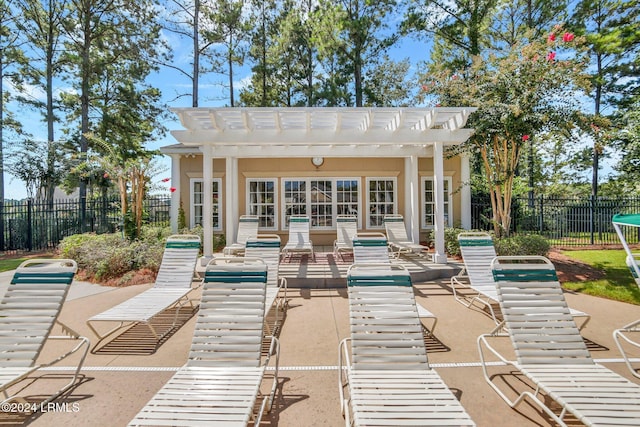 view of patio / terrace featuring a pergola