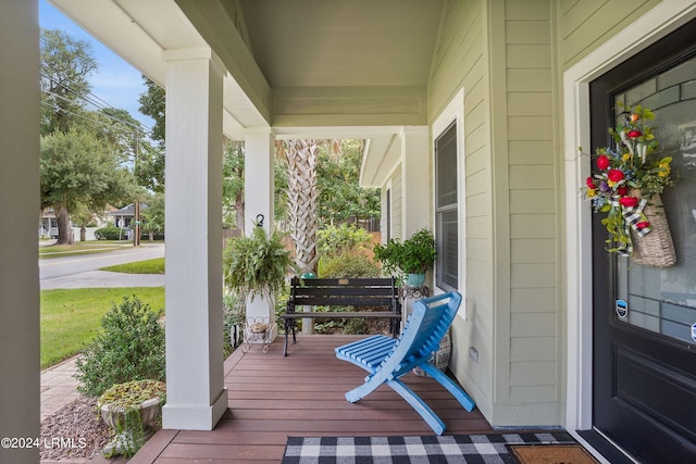 exterior space with covered porch