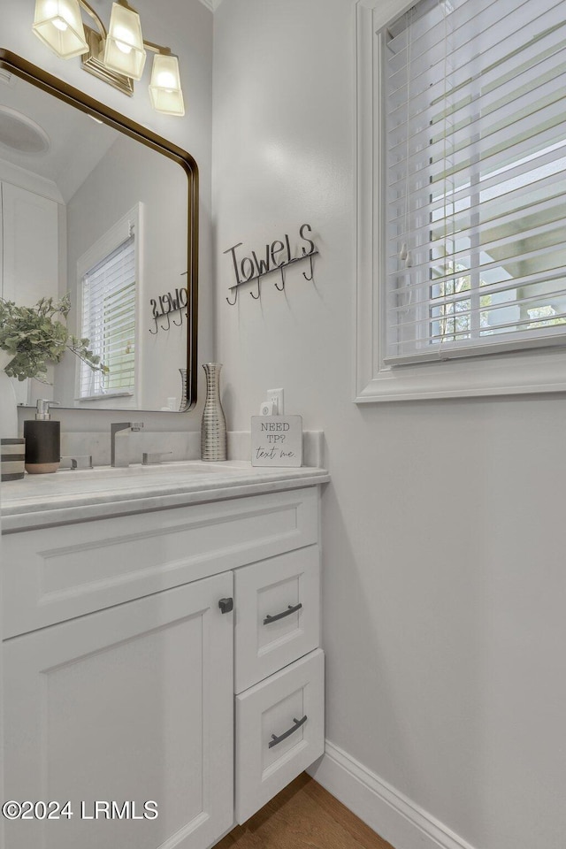 bathroom with vanity and a wealth of natural light