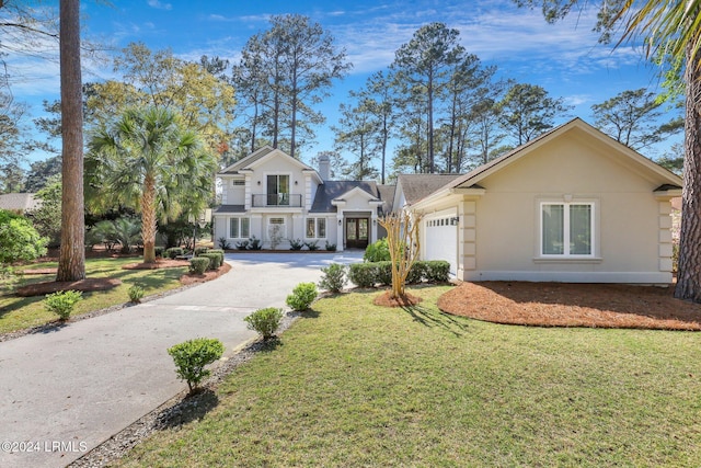 front of property with a garage and a front yard