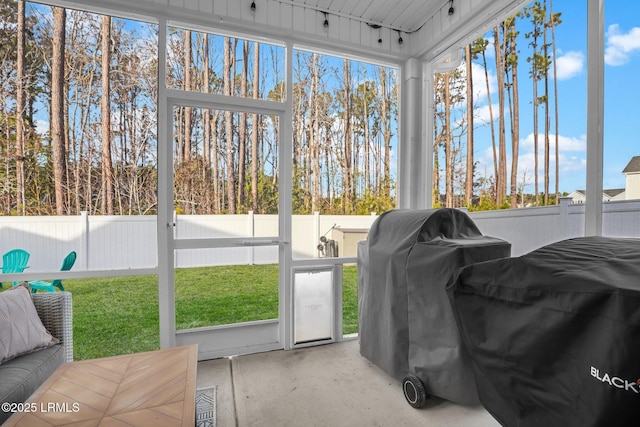 view of sunroom