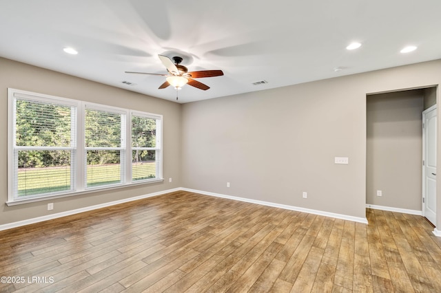 59 Gatewood Ln, Bluffton, SC 29910 - empty room featuring ceiling fan, light wood finished floors, and recessed lighting