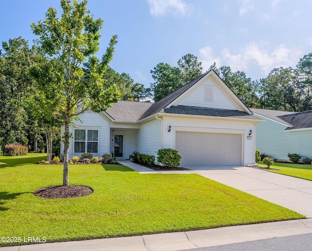 59 Gatewood Ln, Bluffton, SC 29910 - traditional-style home featuring an attached garage, driveway, a front yard, and a shingled roof
