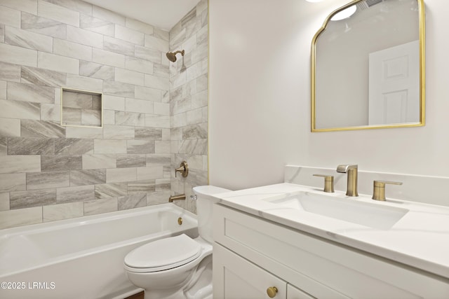 1809 Battery Park Dr, Port Royal, SC 29935 - bathroom with toilet, vanity, and shower / tub combination