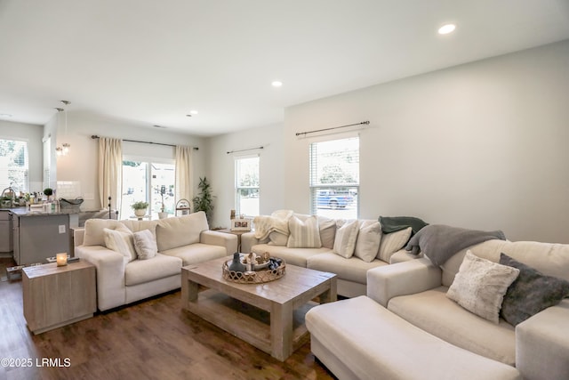 83 Plumgrass St, Bluffton, SC 29910 - living room featuring wood finished floors, plenty of natural light, and recessed lighting