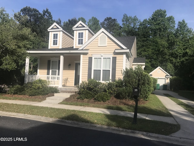 view of front of property with covered porch