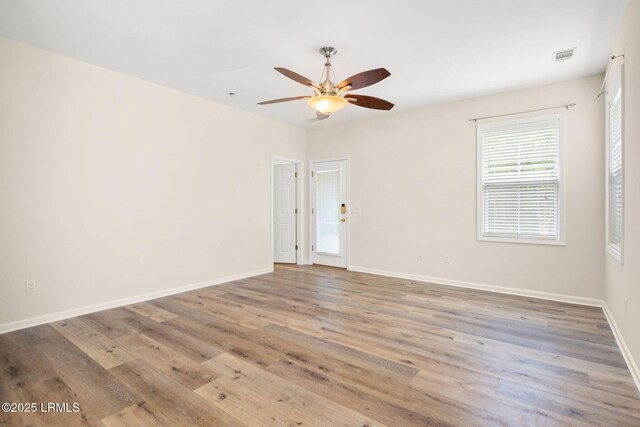 39 Woods Bay Rd, Bluffton, SC 29910 - unfurnished room featuring baseboards, ceiling fan, visible vents, and wood finished floors