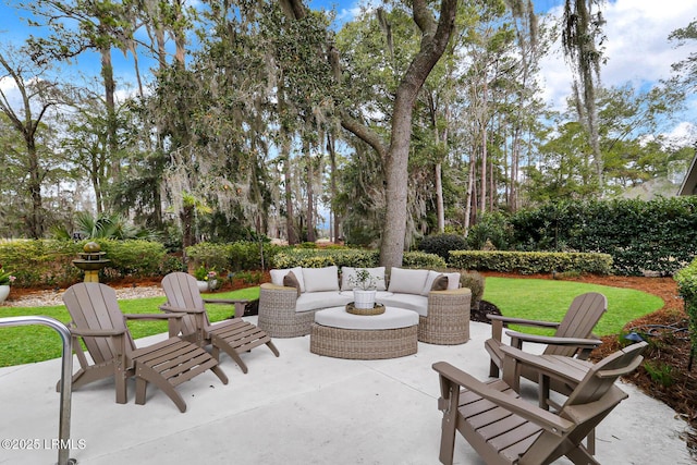 view of patio / terrace featuring an outdoor living space