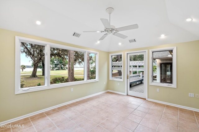 2 Doe Pt, Dataw Island, SC 29920 - unfurnished room featuring healthy amount of natural light, a ceiling fan, recessed lighting, and light tile patterned floors