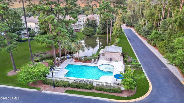 41 Jarvis Creek Ln, Hilton Head Island, SC 29926 - community pool featuring a patio and a water view