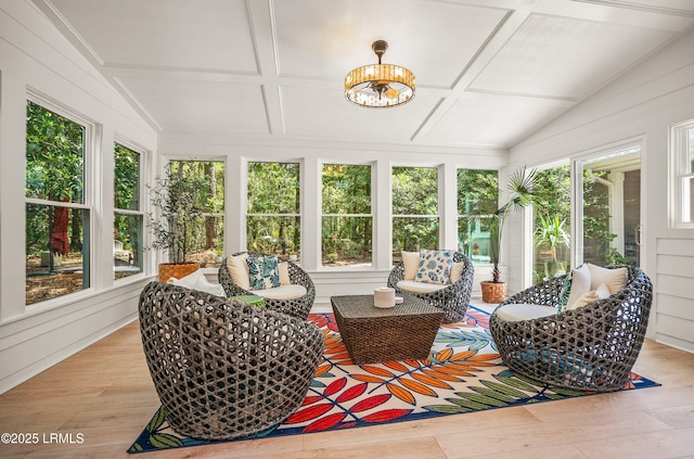 1 Wild Magnolia Ct, Okatie, SC 29909 - sunroom / solarium featuring wood finished floors and a chandelier