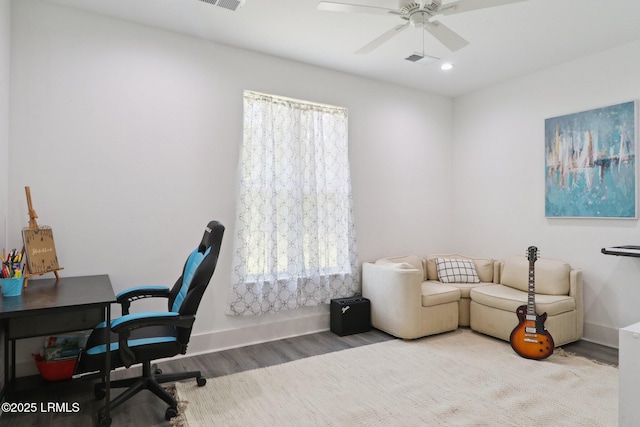 100 Drayton Dr, Ridgeland, SC 29936 - office space featuring wood finished floors, ceiling fan, and recessed lighting