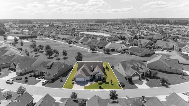 aerial view with a residential view