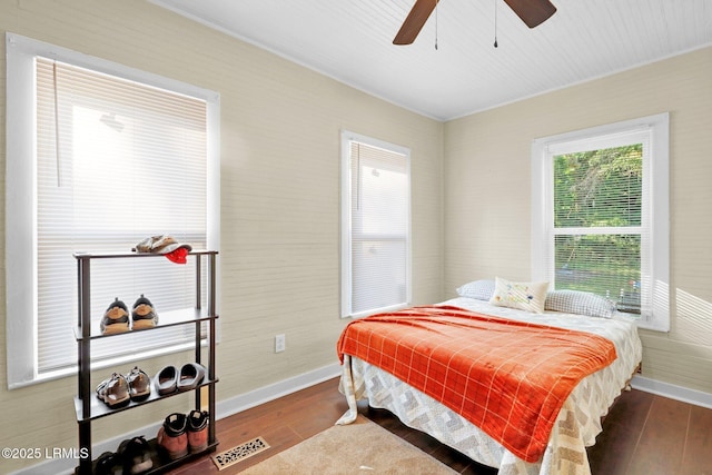 123 Moore St, Walterboro, SC 29488 - bedroom with wood finished floors and ceiling fan
