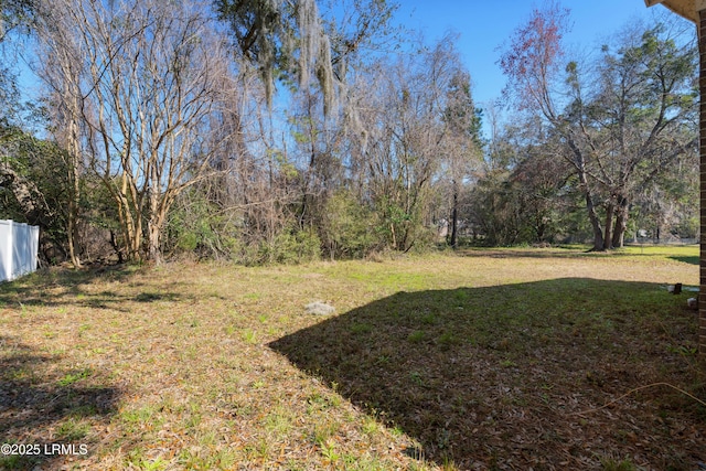 view of yard featuring fence