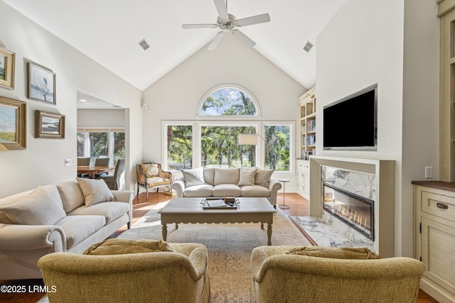 8 Chechessee Cir, Okatie, SC 29909 - living area featuring visible vents, a wealth of natural light, and wood finished floors