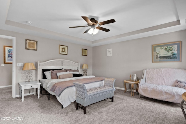 176 Pickett Mill Blvd, Bluffton, SC 29909 - bedroom with a raised ceiling, carpet, and a ceiling fan