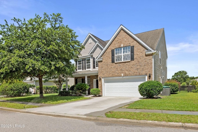 176 Pickett Mill Blvd, Bluffton, SC 29909 - traditional home with brick siding, a garage, and concrete driveway