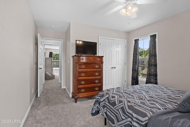 176 Pickett Mill Blvd, Bluffton, SC 29909 - carpeted bedroom with a closet and a ceiling fan