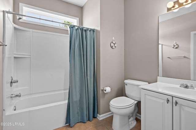 176 Pickett Mill Blvd, Bluffton, SC 29909 - bathroom with shower / bath combo, vanity, and tile patterned flooring