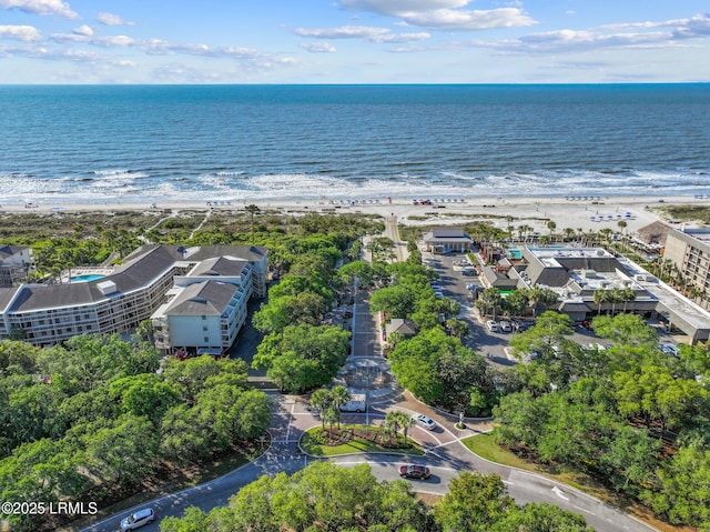 21 S Forest Beach Dr Unit 235, Hilton Head Island, SC 29928 - aerial view featuring a water view and a beach view