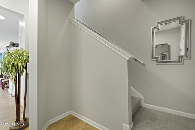 127 Kings Creek Dr, Bluffton, SC 29909 - stairway featuring baseboards and wood finished floors