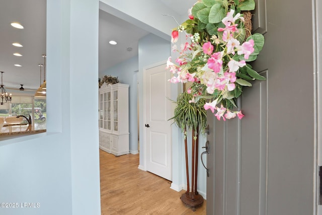 127 Kings Creek Dr, Bluffton, SC 29909 - corridor with recessed lighting, light wood-style floors, and a sink