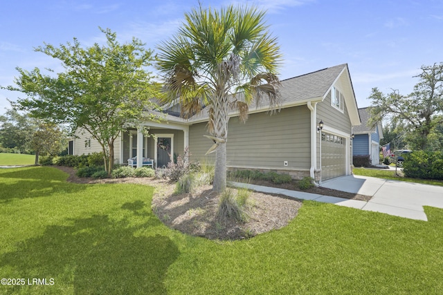 127 Kings Creek Dr, Bluffton, SC 29909 - view of property exterior featuring driveway, a yard, a garage, and roof with shingles